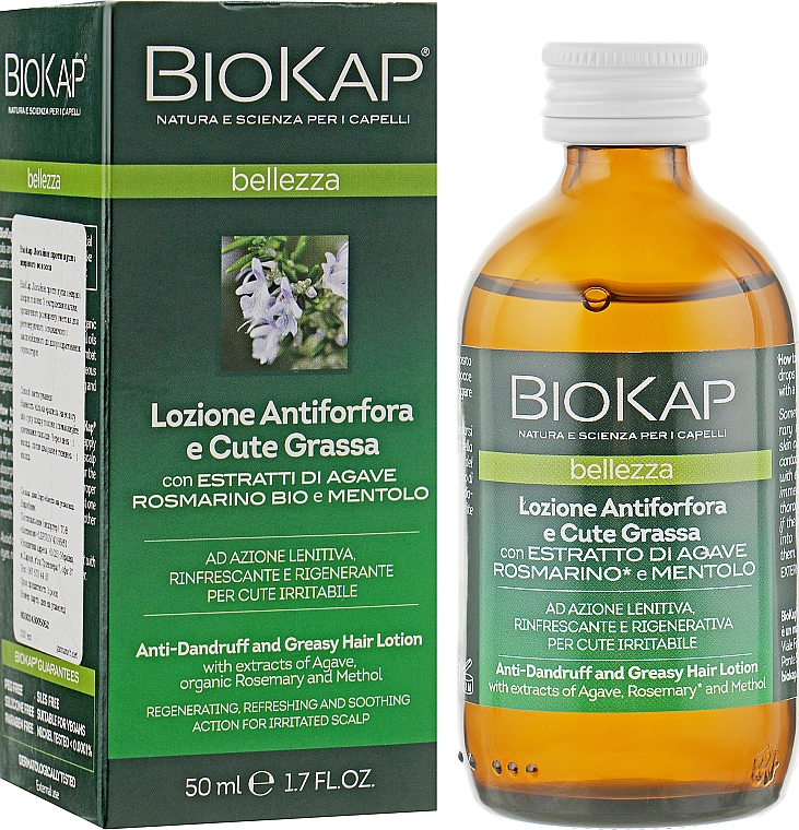 Лосьйон проти лупи і жирного волосся - BiosLine BioKap Dandruff Lotion — фото N2