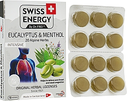 Парфумерія, косметика Льодяники "Евкаліпт і ментол" на основі натуральних трав - Swiss Energy Original Herbal Lozenges