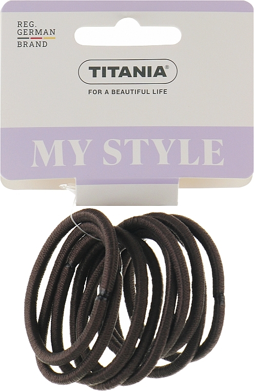 Резинки для волос, эластичный, 4 мм, 9шт, серый - Titania  — фото N1