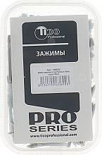 Подвійний затискач для волосся, 45 мм., сірий - Tico Professional — фото N1
