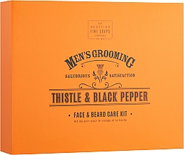 Scottish Fine Soaps Men’s Grooming Thistle & Black Pepper - Набор (soap/40g + oil/20ml + f/cr/75ml + comb) — фото N1