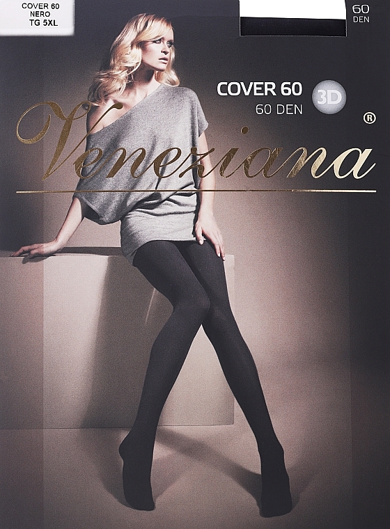 Колготки для жінок "Cover 3D", 60 Den, nero - Veneziana — фото N1