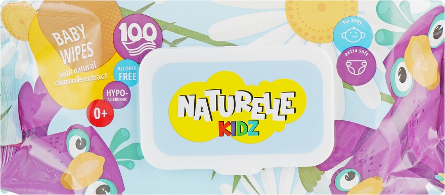Дитячі серветки вологі "Ромашка", 100 шт - Naturelle Kidz