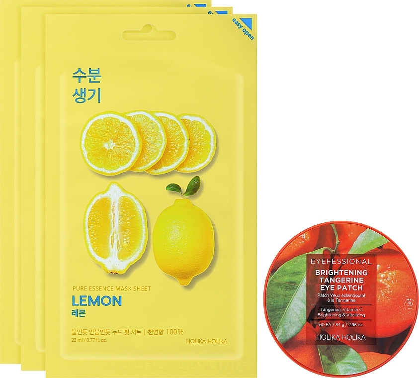 Набір - Holika Holika Citrus Glow Kit (patch/60pcs + mask/3x23ml) — фото N2