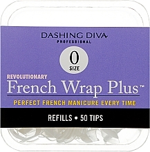 Парфумерія, косметика Тіпси вузькі - Dashing Diva French Wrap Plus White 50 Tips (Size - 0)