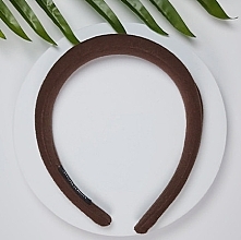 Парфумерія, косметика Обруч для волосся тканинний "Handmade", коричневий - Yeye