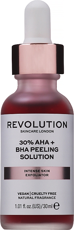 Интенсивный химический пилинг для сияющей кожи - Revolution Skincare 30% AHA + BHA Peeling Solution — фото N1