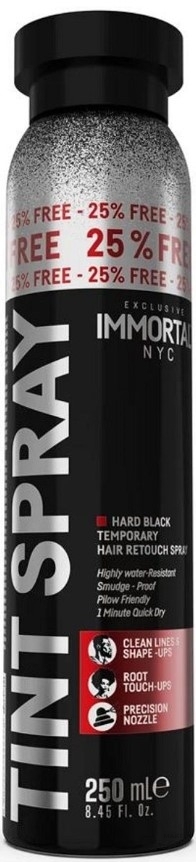 Тонирующий спрей для маскировки отросших корней волос и седины - Immortal NYC Tint Spray — фото Hard Black