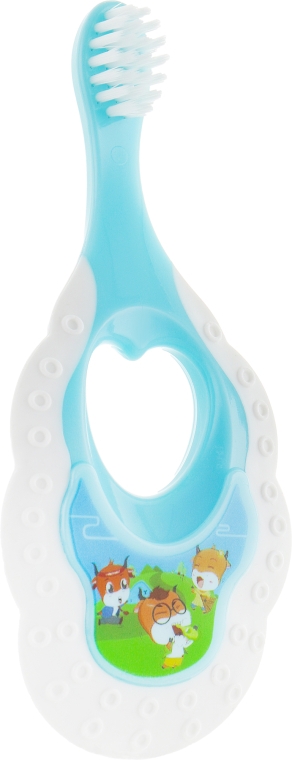 Зубная щетка для детей от 0 до 3 лет, голубая - Happy Dent Baby — фото N3