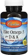 Духи, Парфюмерия, косметика Омега-3 + D3 и K2 - Carlson Elite Omega-3 Plus D & K Natural Lemon Flavor 60 Soft Gels