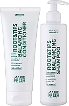 Подарунковий набір Root & Tips шампунь + кондиціонер для жирних коренів та сухих кінчиків волосся у білому пакеті - Marie Fresh Cosmetics (h/shm/250ml + h/cond/200ml) — фото N1