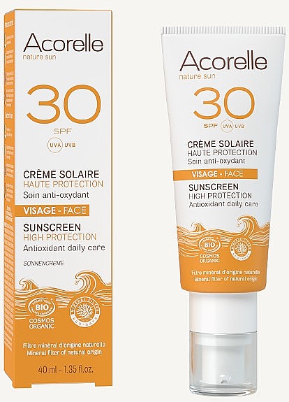 Сонцезахисний крем для обличчя SPF 30 - Acorelle Face Sunscreen High Protection SPF 30 — фото N1