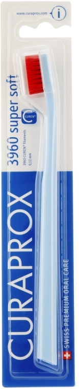 Зубная щетка CS 3960 "Super Soft", D 0,12 мм, голубая, красная щетина - Curaprox