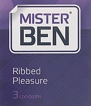 Парфумерія, косметика Презервативи ребристі, 3 шт. - Mister Ben Ribbed Pleasure