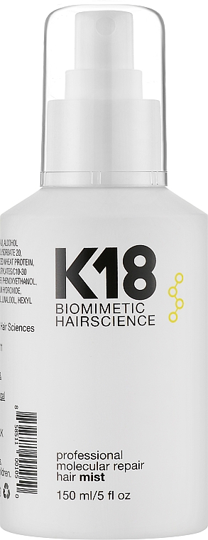 Мист для волос - K18 Hair Biomimetic Hairscience Professional Molecular Repair Hair Mist — фото N3