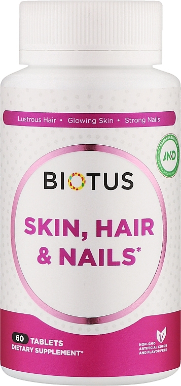 Дієтична добавка "Комплекс для шкіри, волосся, нігтів" - Biotus Hair, Skin & Nails — фото N1