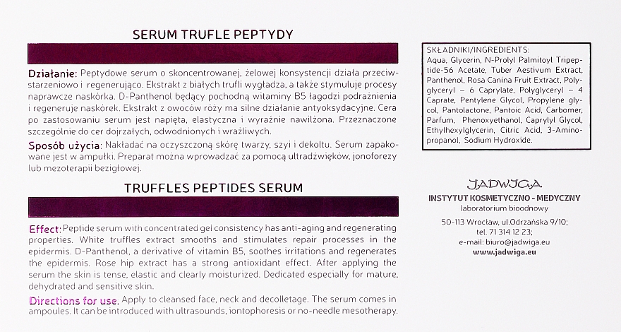 Сыворотка для ухода за зрелой кожей в ампулах - Jadwiga Truffle Peptides Anti Age Prestige — фото N3