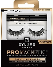 Набор - Eylure Pro Magnetic Kit Faux Mink Dramatic (false/eyelashes + eyeliner/2.5ml) — фото N1