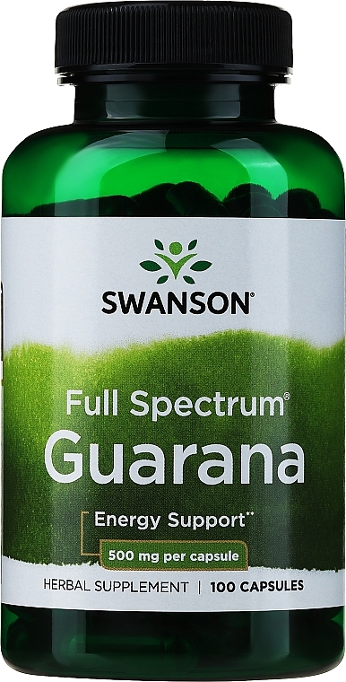 Харчова добавка "Гуарана", 500 мг, 100 капсул - Swanson Guarana — фото N1