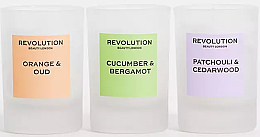 Духи, Парфюмерия, косметика Подарочный набор цветочных мини-свечей - Revolution Beauty Floral Mini Candle Gift Set (candle/3x40g)