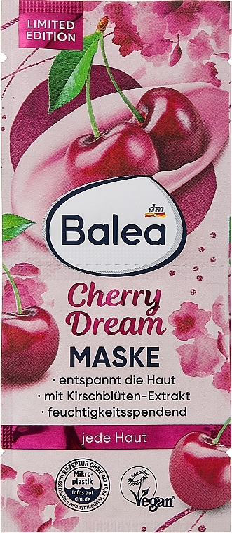 Успокаивающая и восстанавливающая маска для лица для всех типов кожи - Balea Cherry Dream — фото N1