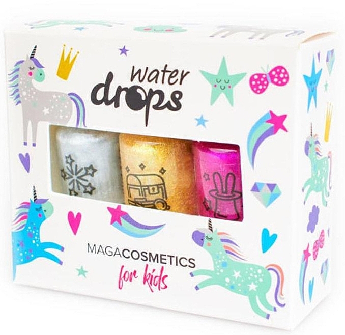 Набор детских лаков для ногтей "Алиса в стране блеска" - Maga Cosmetics For Kids Water Drops — фото N1