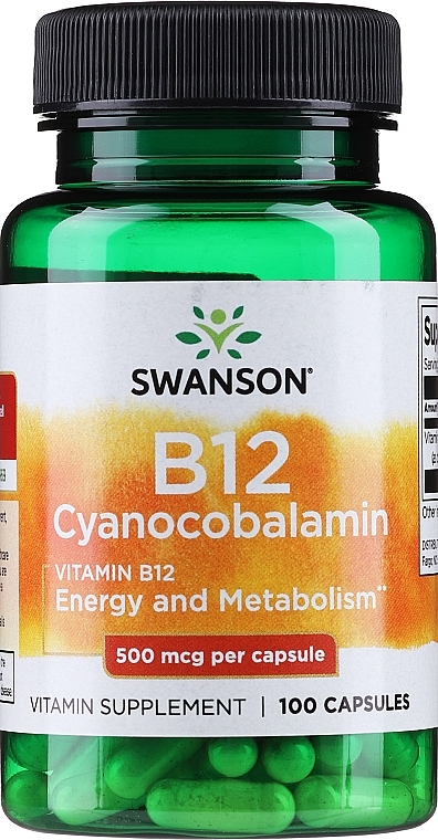 Пищевая добавка "Витамин B-12", 500мг - Swanson Vitamin B12 500 Mcg — фото N1