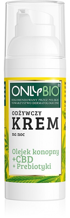 Питательный ночной крем "Конопляное масло + CBD + пробиотики" - Only Bio — фото N1