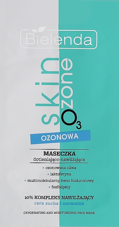 Озоновая увлажняющая маска для насыщения кожи лица кислородом - Bielenda Skin O3 Zone Oxygenating And Moisturizing Face Mask — фото N1