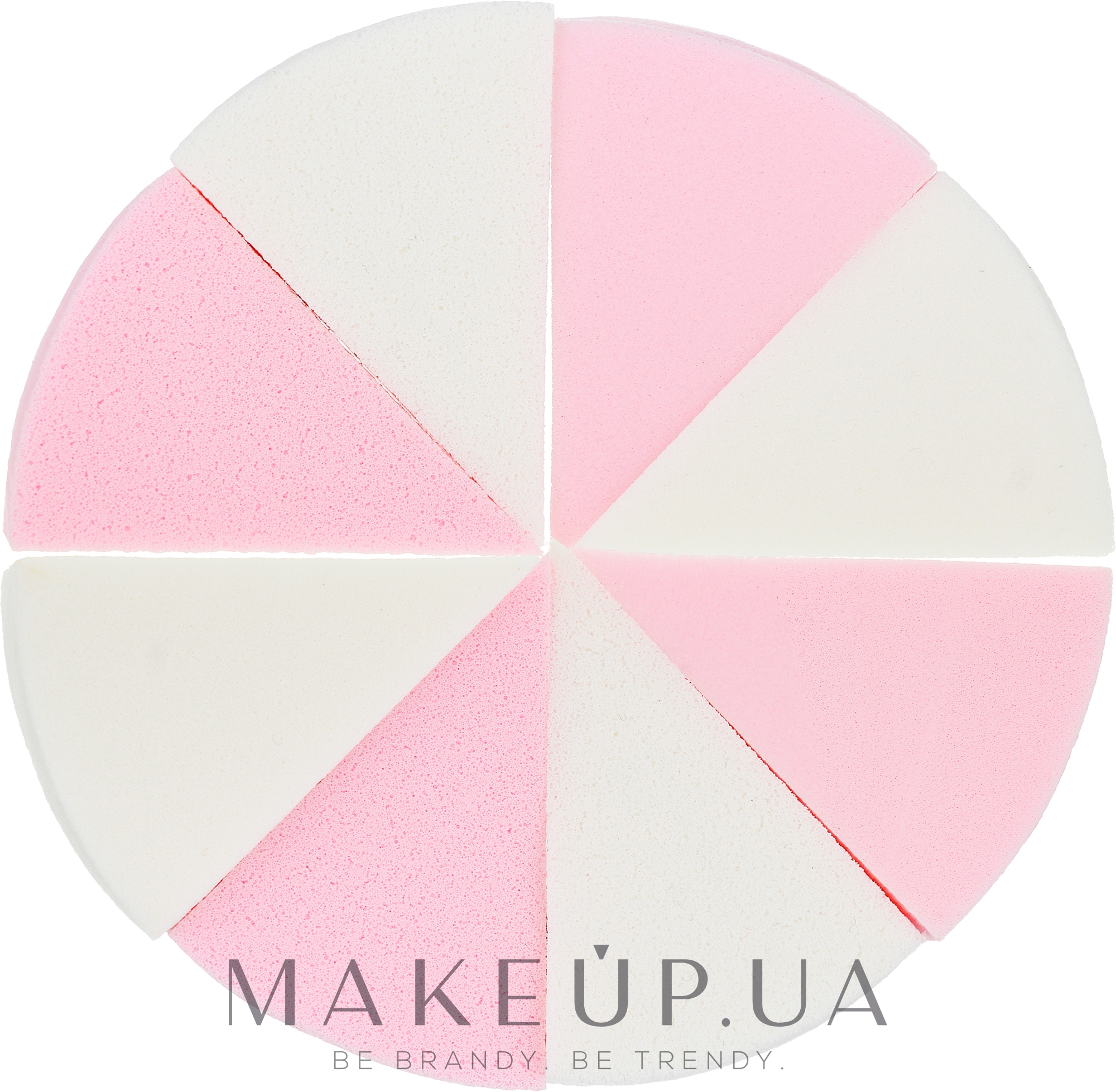 Спонж для макіяжу, коло, сегментований 8 в 1, білий + рожевий - Cosmo Shop — фото 8шт