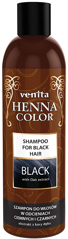Шампунь для догляду за темним і чорним волоссям - Venita Henna Color Black Shampoo — фото N1