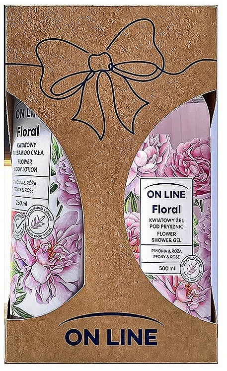 Набор "Пион и роза" - On Line Floral Flower Peony & Rose Set (sh/gel/500ml + b/lot/250ml) — фото N1