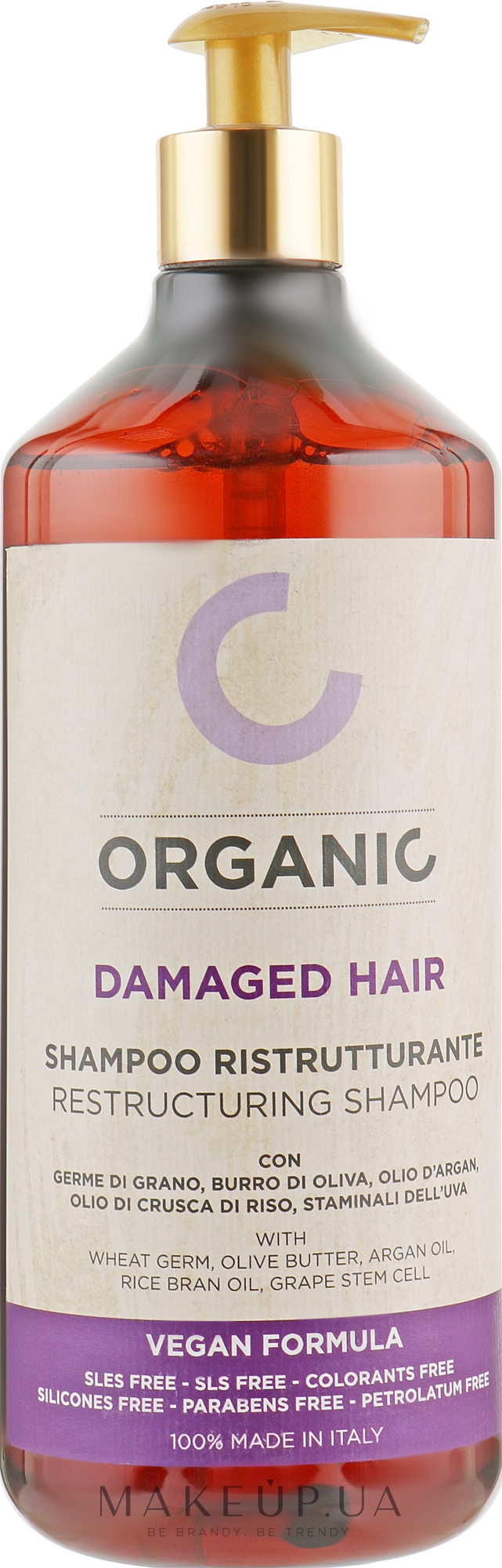Органический шампунь для восстановления поврежденных волос - Punti Di Vista Organic Damaged Hair Restructuring Shampoo — фото 1000ml