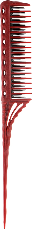 Расческа для начеса, 218 мм, красная - Y.S.Park Professional 150 Tail Combs Red — фото N1