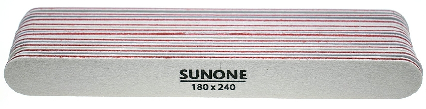 Пилочка для нігтів 180/240, пряма, біла, 10 шт. - Sunone Nail File — фото N3
