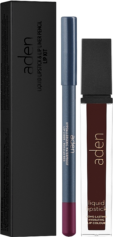 Набор - Aden Cosmetics (lipstick/7ml + pencil/1.14g) — фото N2