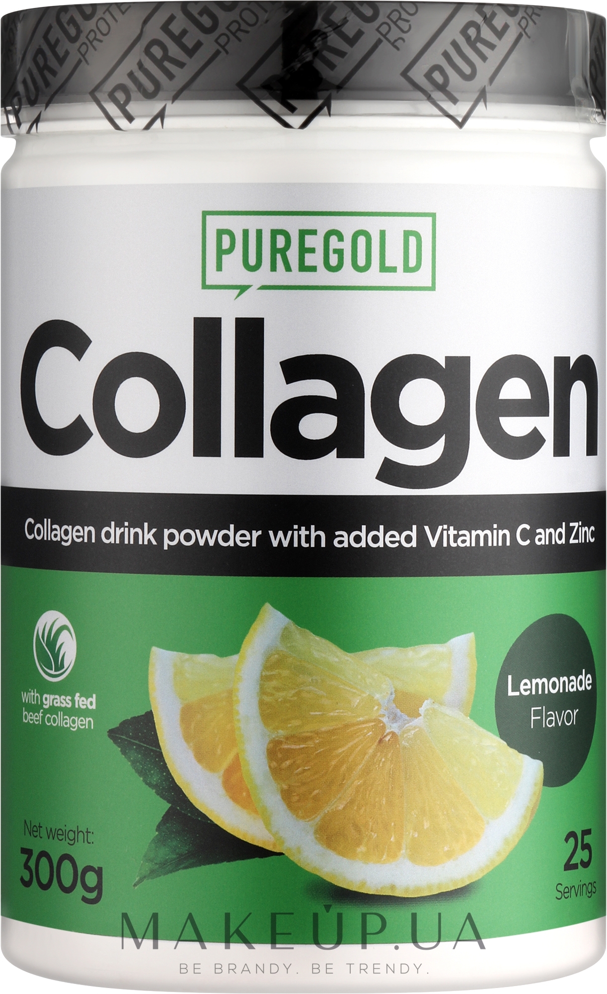 Коллаген с витамином С и цинком, лимонад - PureGold Collagen Marha — фото 300g