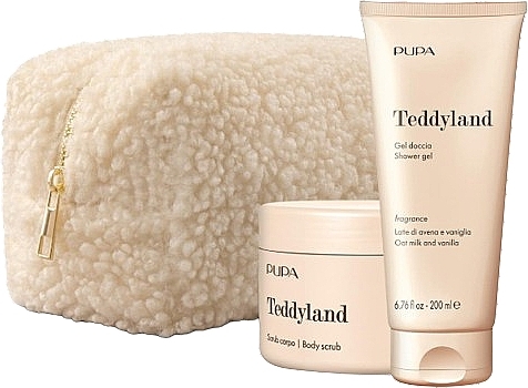 Набір - Pupa Teddyland Oat Milk And Vanila (b/scrub/150ml + sh/gel/200ml + bag) — фото N1
