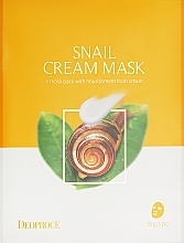 Тканевая кремовая маска для лица с муцином улитки - Deoproce Snail Cream Mask — фото N2