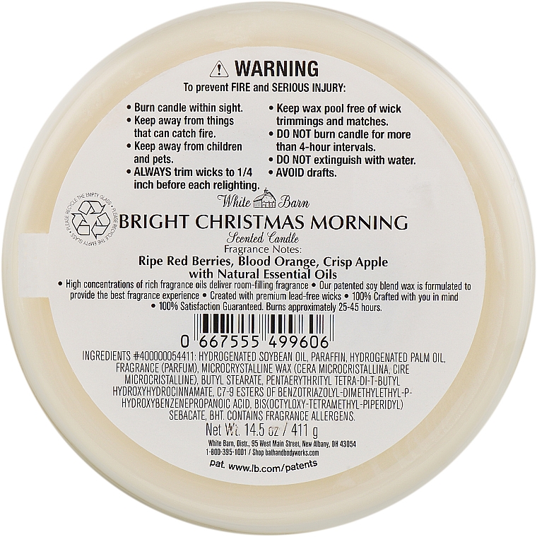 Аромасвічка "Bright Christmas Morning", три ґноти - Bath and Body Works — фото N2