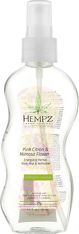 Спрей освежающий для тела "Розовый лимон и Мимоза" - Hempz Fresh Fusions Pink Citron & Mimosa Flower Energizing Herbal Body Mist & Refresher — фото N1