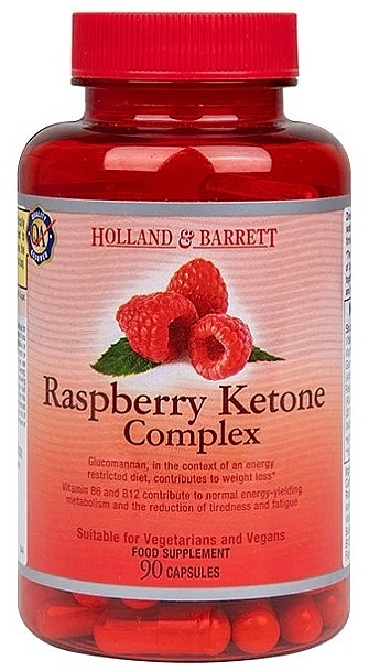 Харчова добавка "Комплекс малинових кетонів" - Holland & Barrett Raspberry Ketones Complex — фото N1