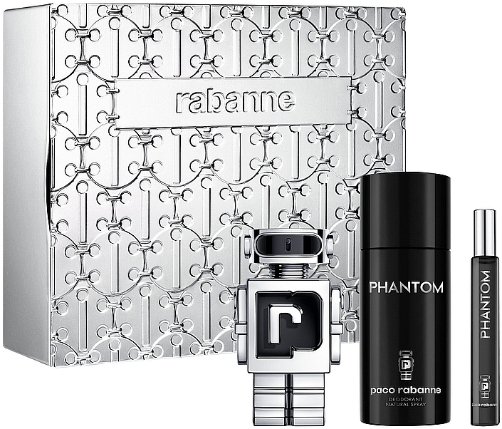 Paco Rabanne Phantom - Набор (edt/50ml + edt/10ml + deo/150ml) — фото N1