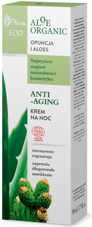 Ночной крем для лица - Ava Laboratorium Aloe Organic Anti Aging Night Cream — фото N2