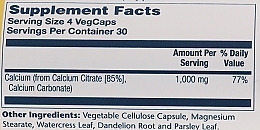 Пищевая добавка "Кальций цитрат", 1000mg - Solaray Calcium Citrate  — фото N3