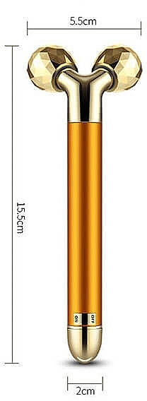 Роликовий 3D масажер для вібраційного масажу, золотистий - Yeye — фото N3