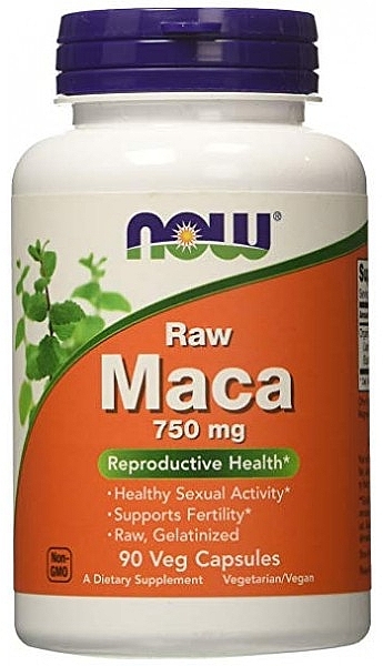 Харчова добавка "Необроблена мака", 750 мг - Now Foods Raw Maca Veg Capsules — фото N4