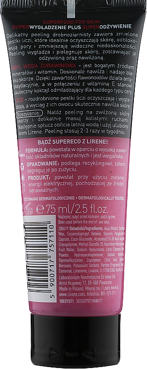 Пілінг для обличчя "Лічі й журавлина" - Lirene Superfood For Skin Face Peeling — фото N2
