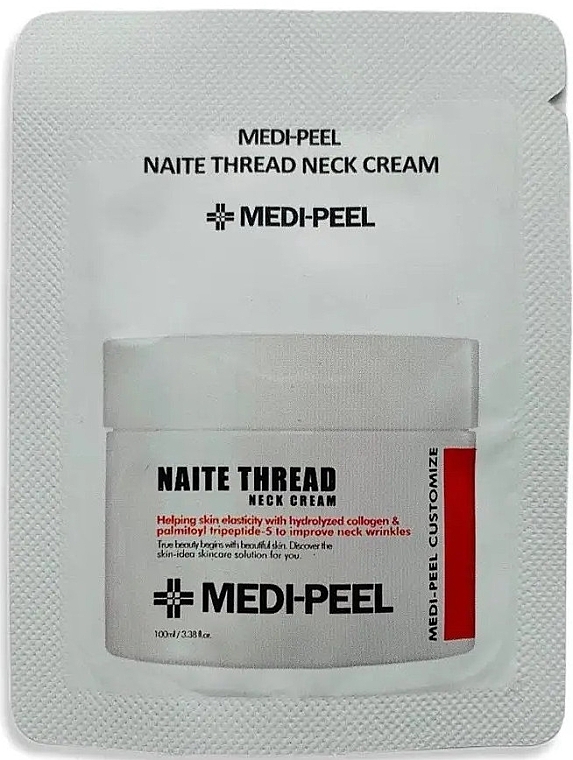 Пептидный крем для шеи и зоны декольте - Medi Peel Naite Thread Neck Cream (пробник) — фото N1