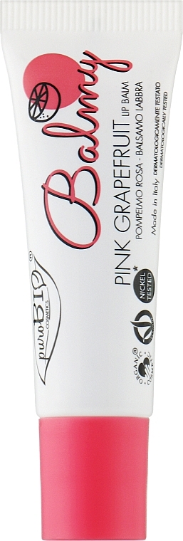 Бальзам для губ з ароматним смаком рожевого грейпфрута - PuroBio Cosmetics Balmy Lip Balm Pink Grapefruit — фото N1